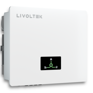 Vista frontal del inversor solar 10 kW trifásico LIVOLTEK GT3-10KDL1