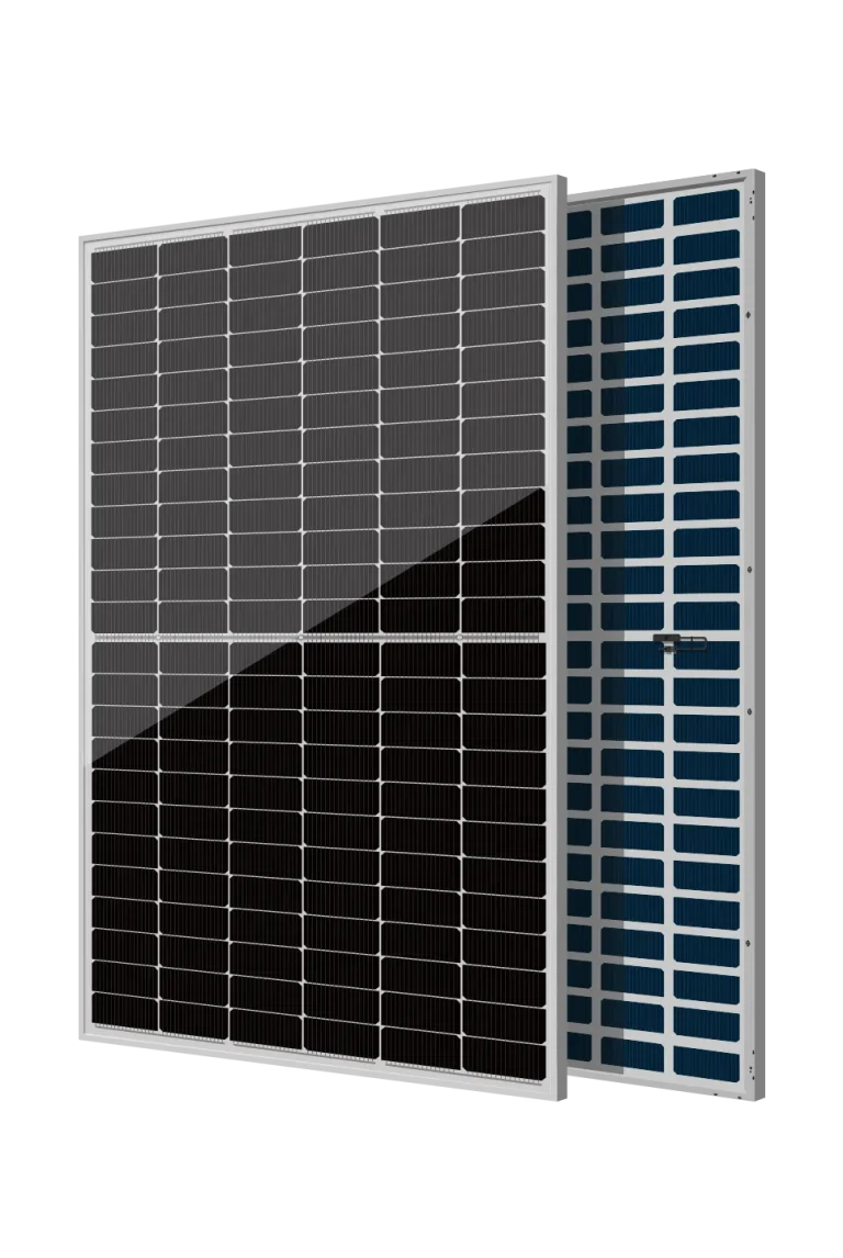 Vista frontal del panel solar 730W ZNSHINE bifacial